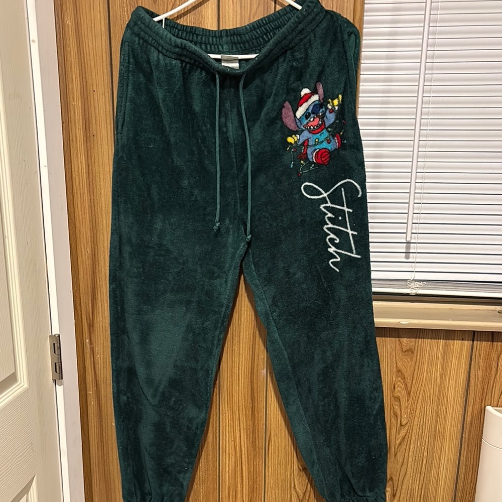 Stitch Holiday Green Sweatpants Cozy Jogger Style